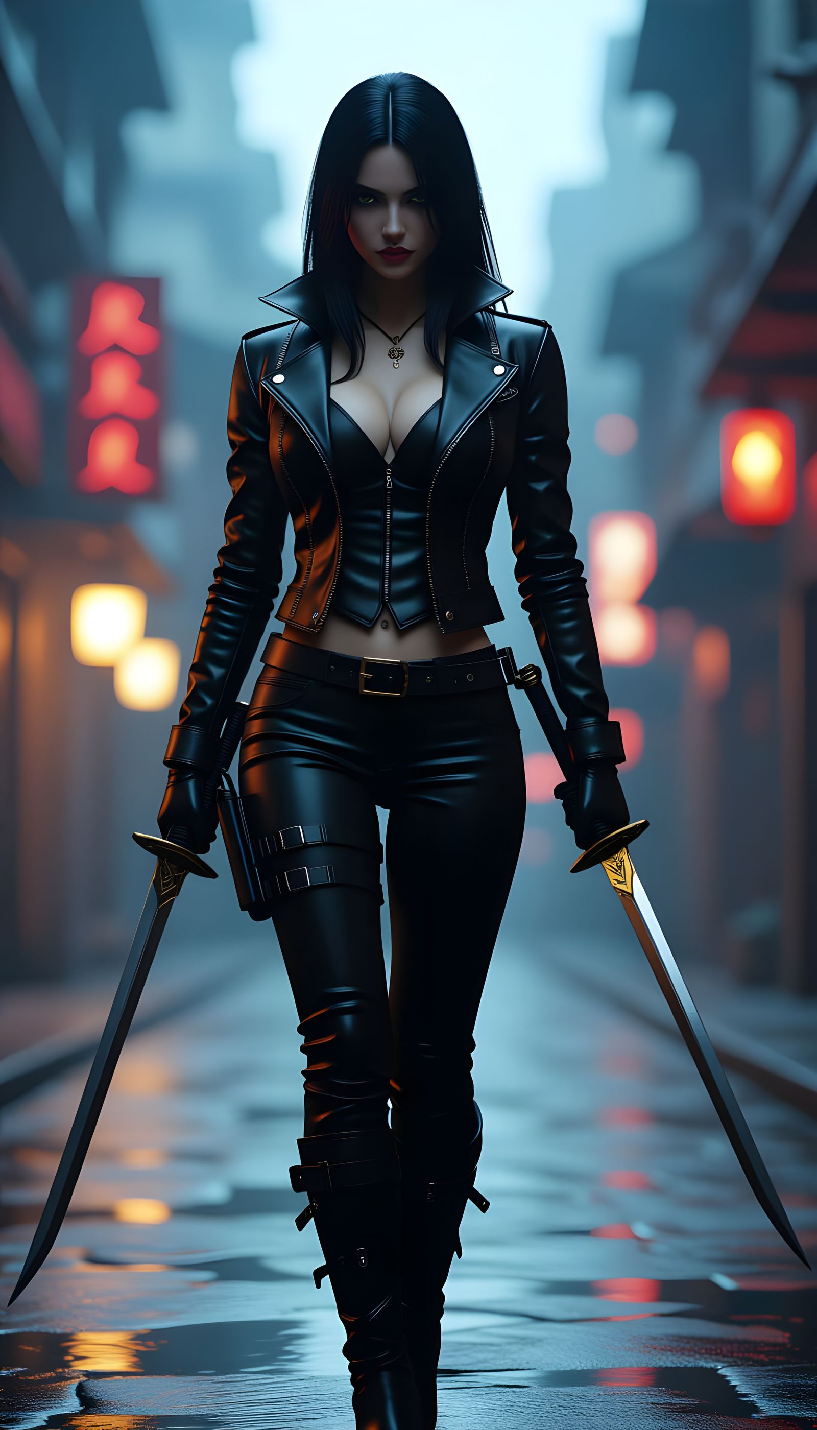 Lady, the Devil Hunter, in 8K HDR Digital Art