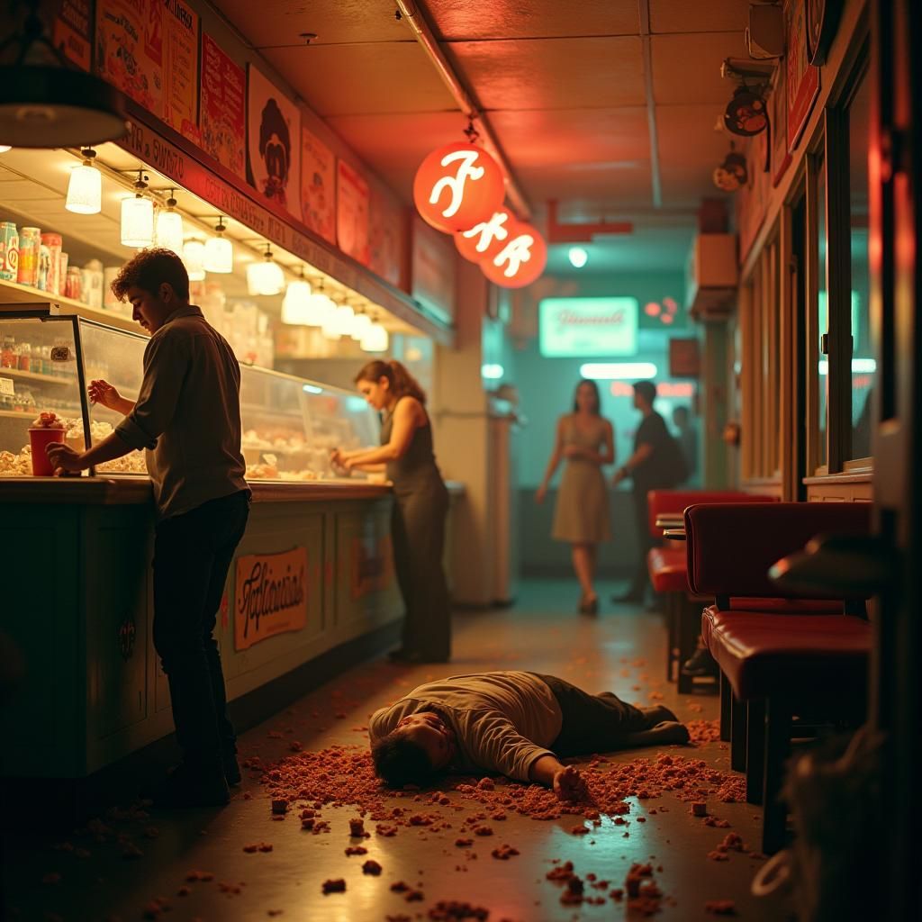 Eerie Silence in Ice Cream Shop, Cinematic Film