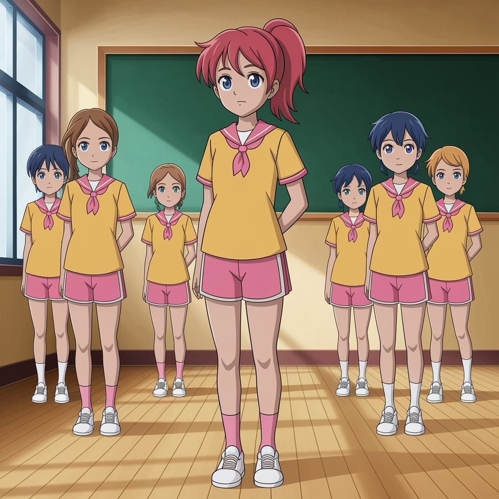High School Gym Class in Anime Style