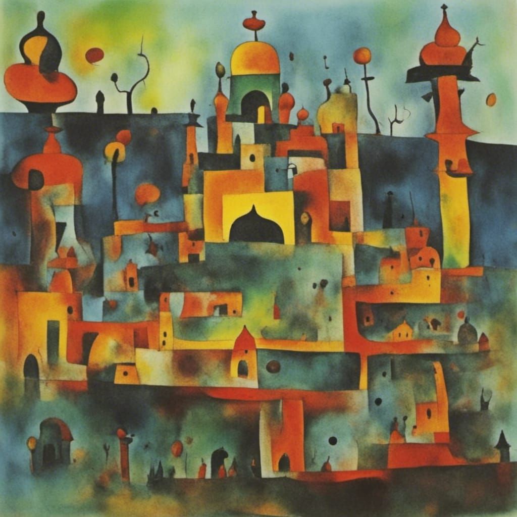 Taj Mahal in Abstract Surrealist Style