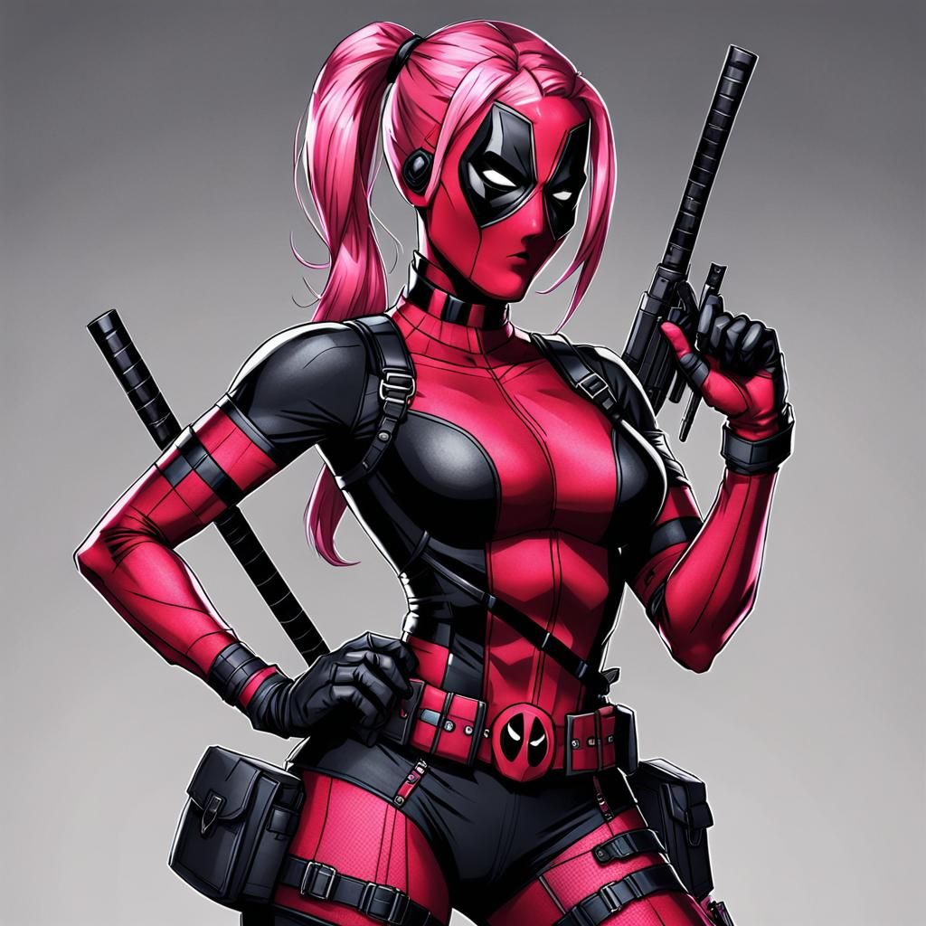 Spidersona Girl in Deadpool RPG Style