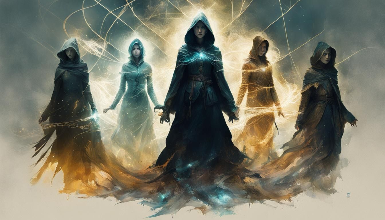 Electric Shadow Wizard Casting Spells: Digital Art