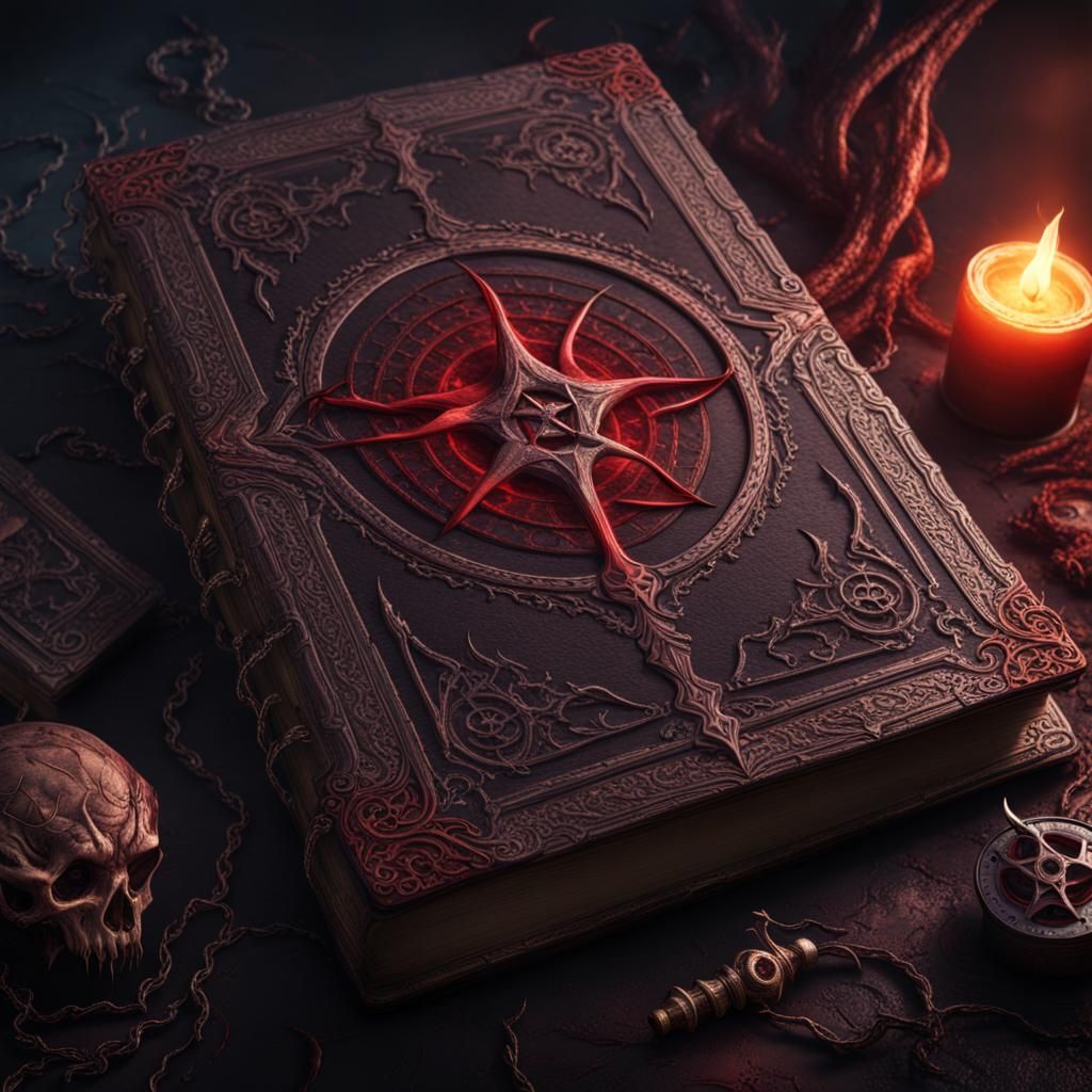 Demonic Grimoire in Detailed Matte Painting