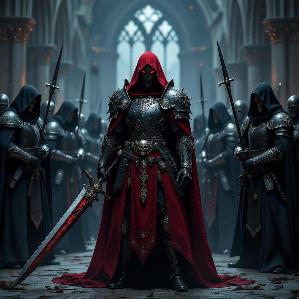 Brotherhood of Dark Paladins in Epic Fantasy Battle