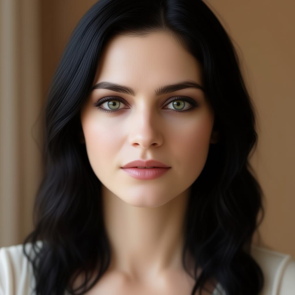 Golden Hour Portrait of Woman with Bittersweet Smile