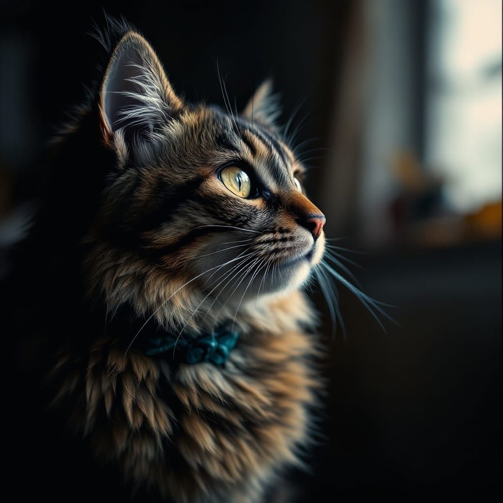 Cat Eats Pizza with Melted Mozzarella