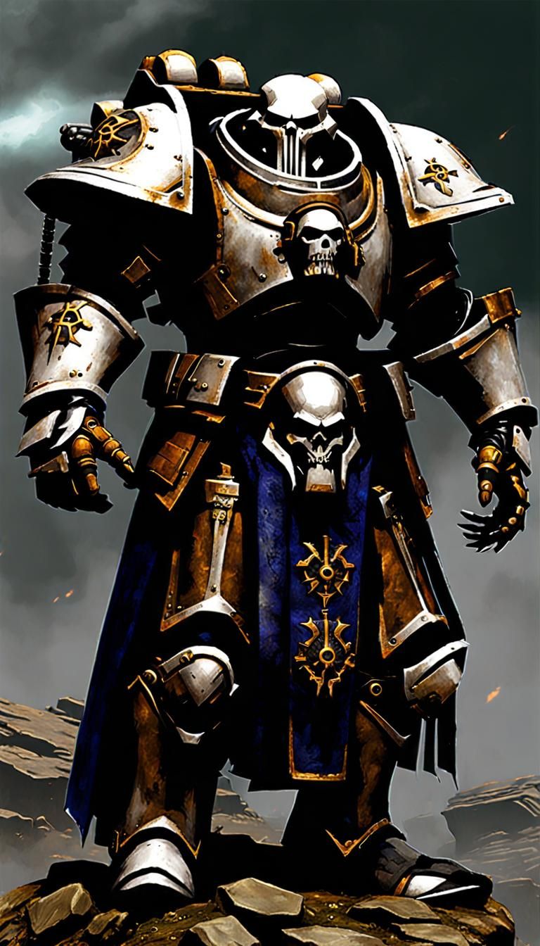 Armored Warhammer 40K Psyker Warrior with Force Weapon