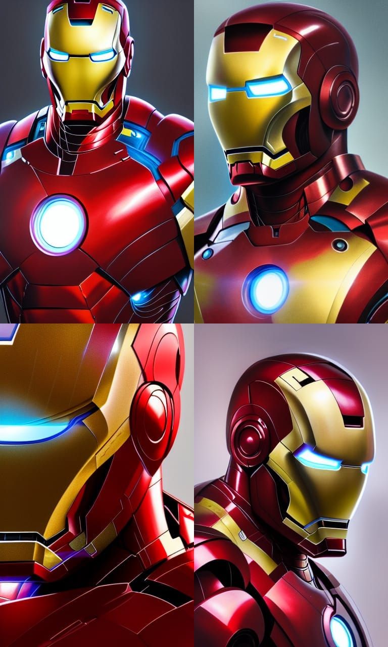 Ben Stiller as Iron Man head and shoulders portrait, 8k reso...