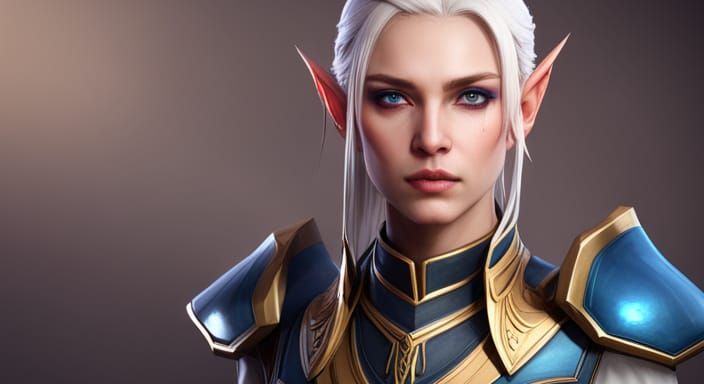 High Elf Paladin Portrait with Dynamic Lighting