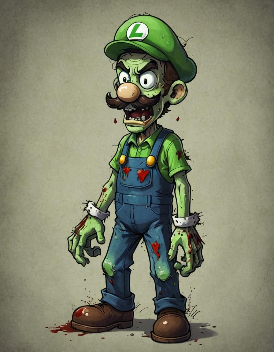 Luigi Reimagined: A Zombie Character