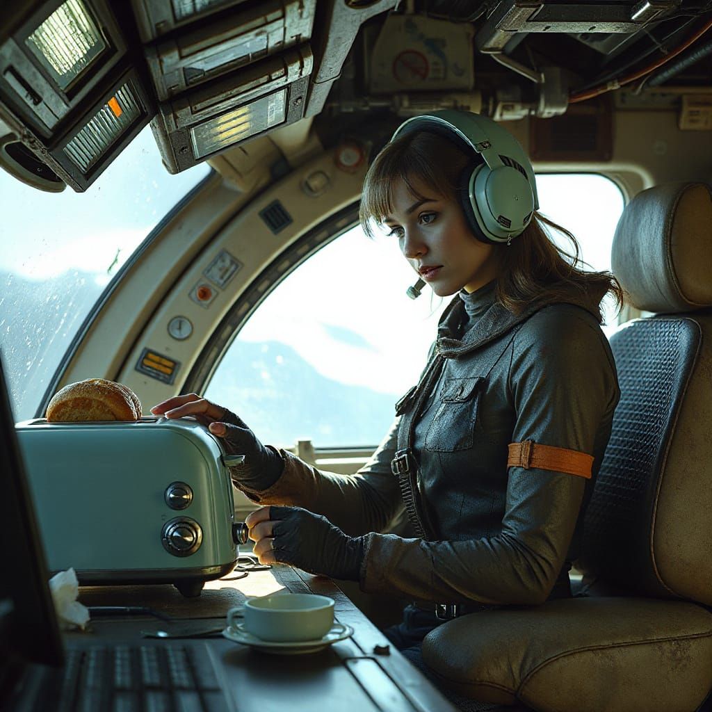 Cyberpunk Toaster Prepares Breakfast in a Futuristic Gritty ...