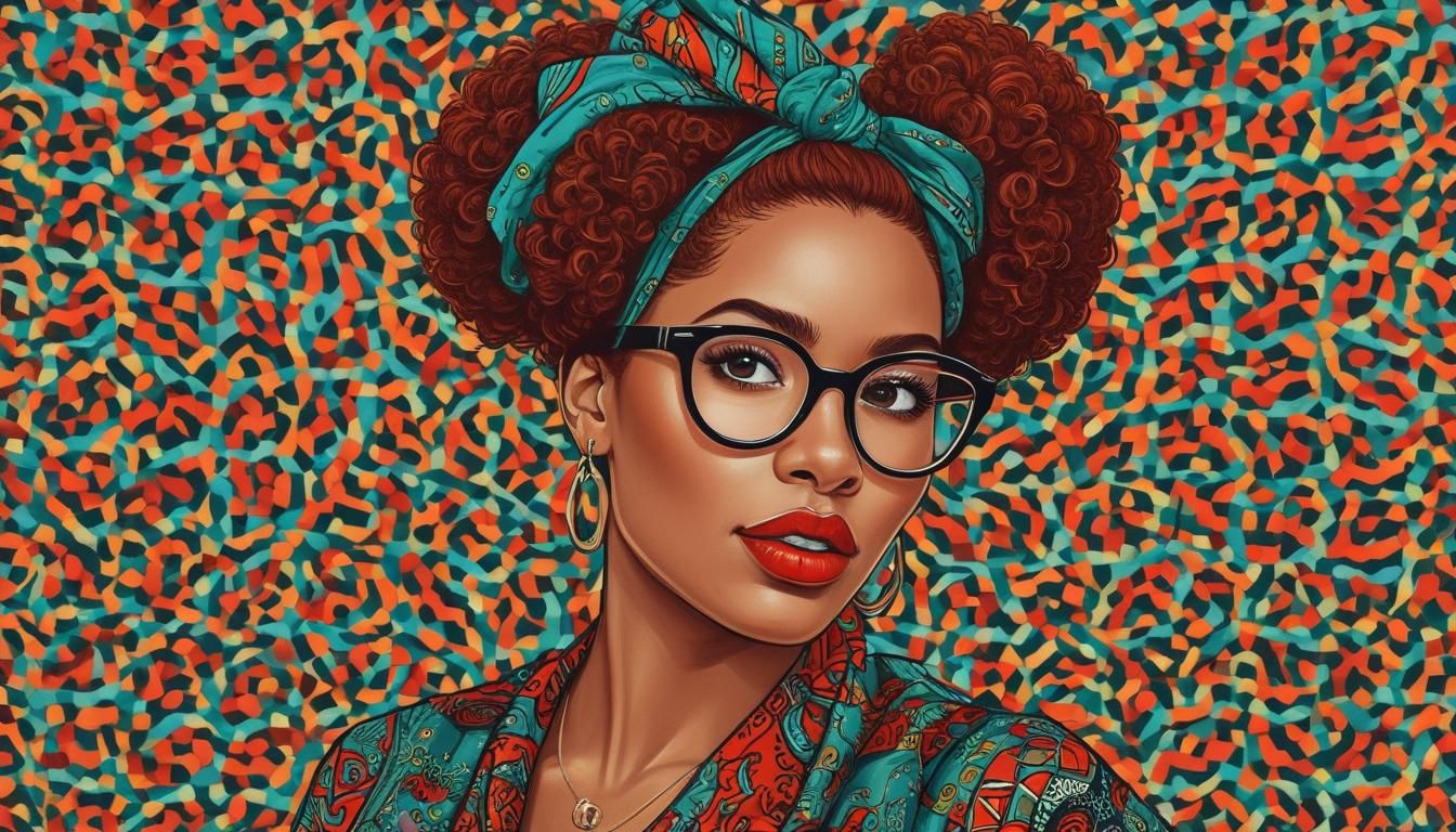 Pop Art Portrait of Woman with Red Hair