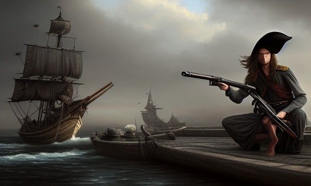 Fantasy Thief Flees Misty Oriental Market