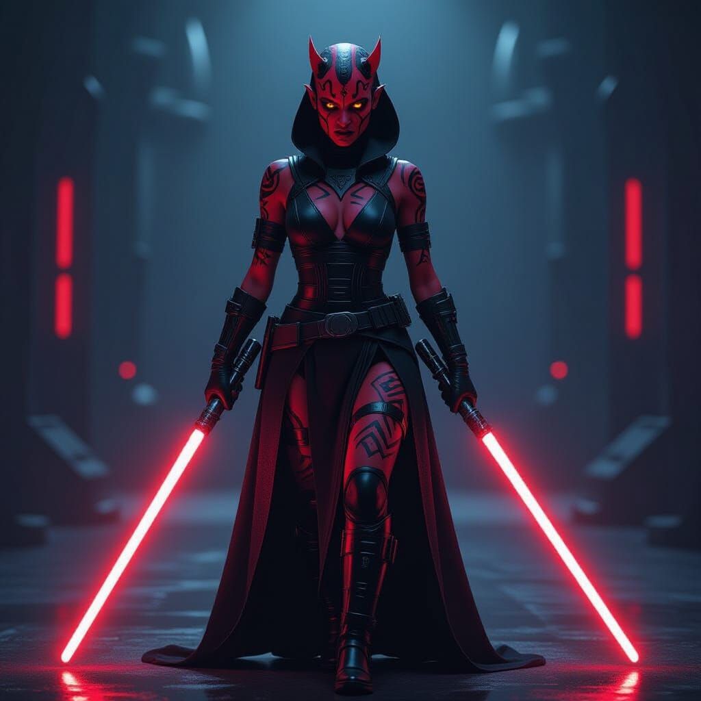 Sith Warrior Twi'lek with Red Lightsabers