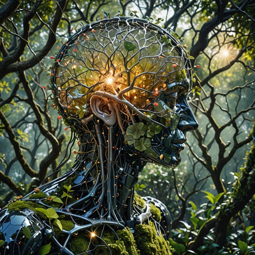 AI Neural Network Garden with Moving Objects