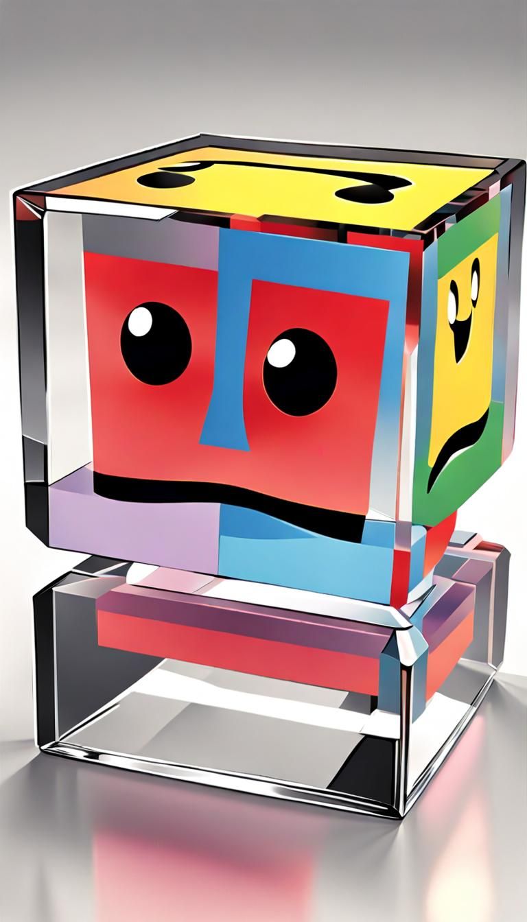 Reflective Cubes with Smiling Faces