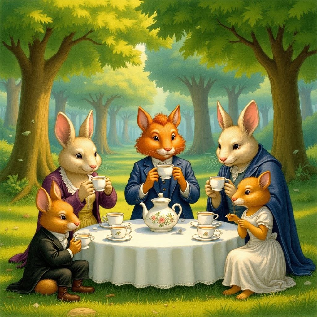 Enchanted Forest Tea Party: Whimsical Children's Illustratio...