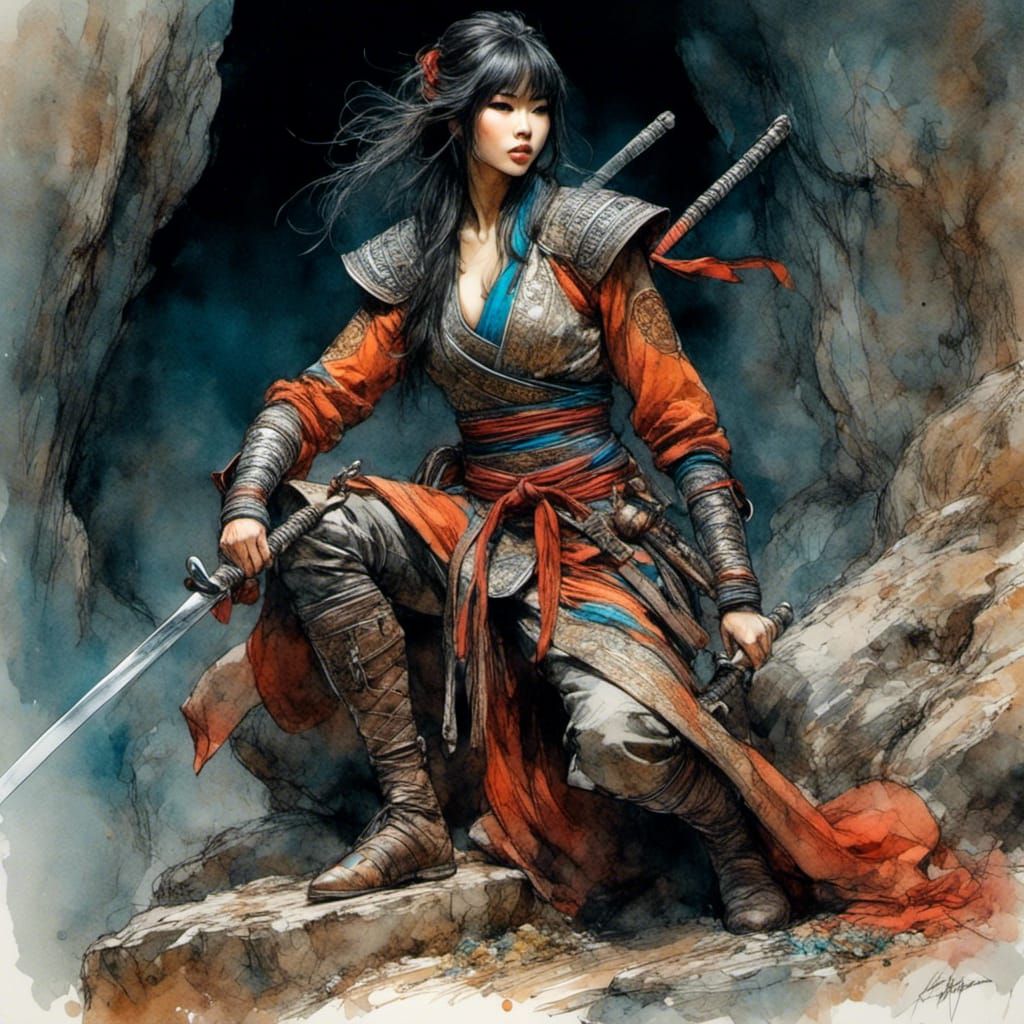 Portrait of a Asian Ninja Warrior