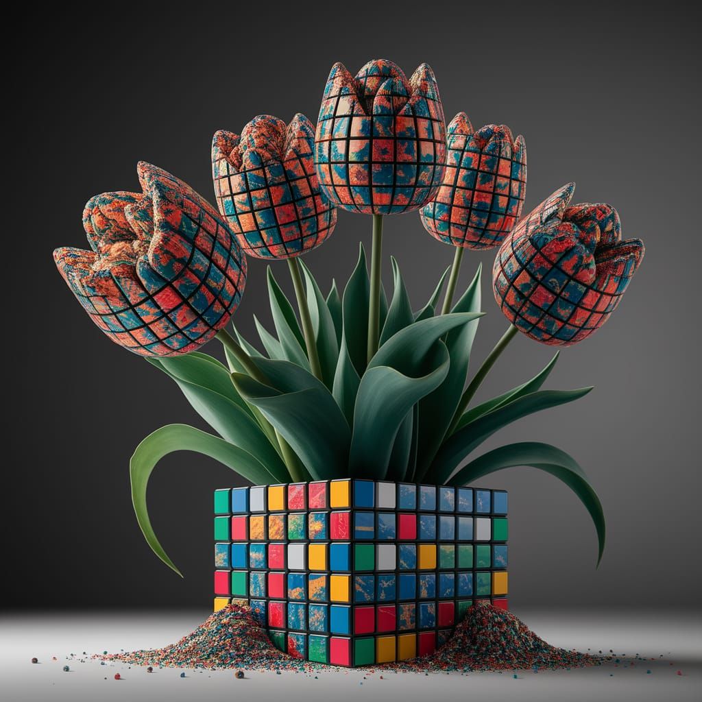 Hyperdetailed Tulips in a Quantum Rubik's Cube