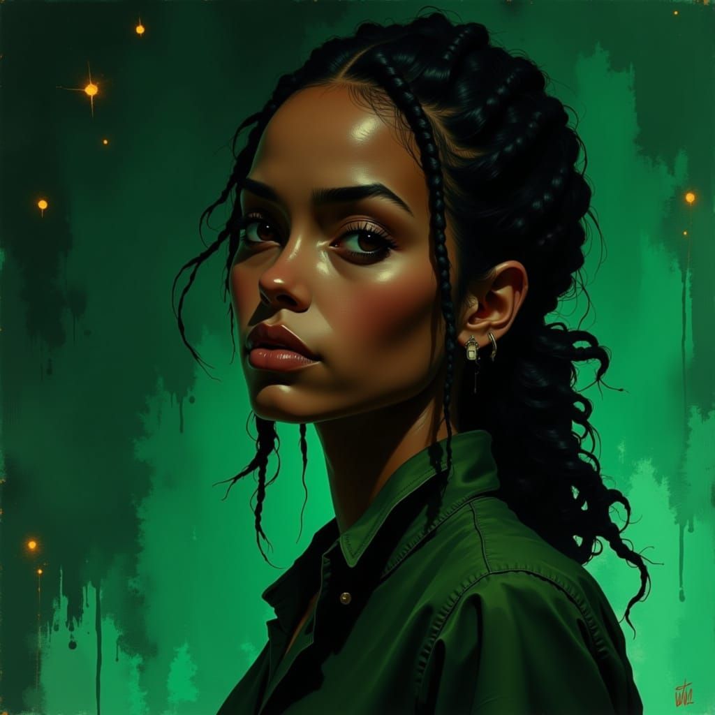 Vectorized Art of Rosario Dawson as Amira in Haunted House