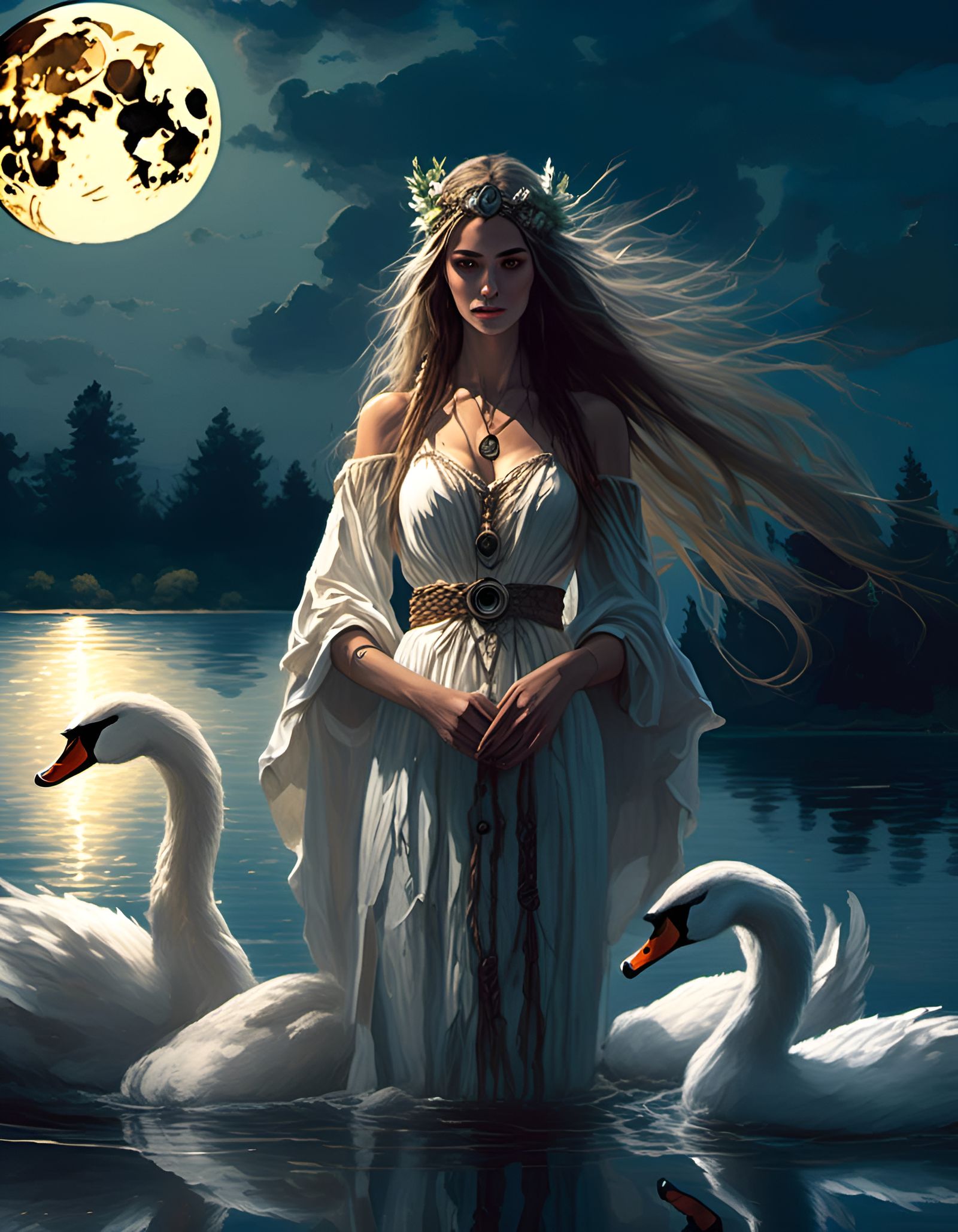 <lora:NC Hyperreal:1.0> beautiful druid woman with long hair...