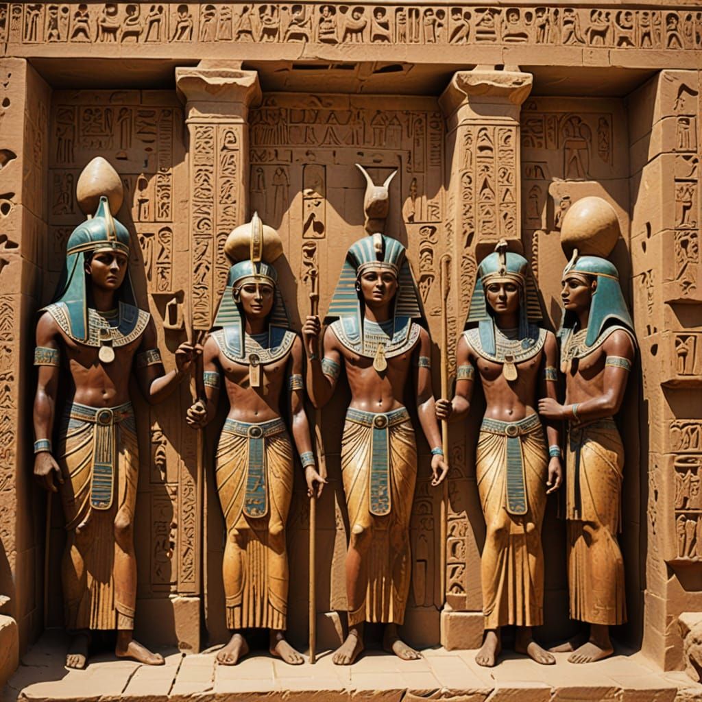 Priests and priestesses conduct rites at the Temple of Hathor in the Roman period in Egypt