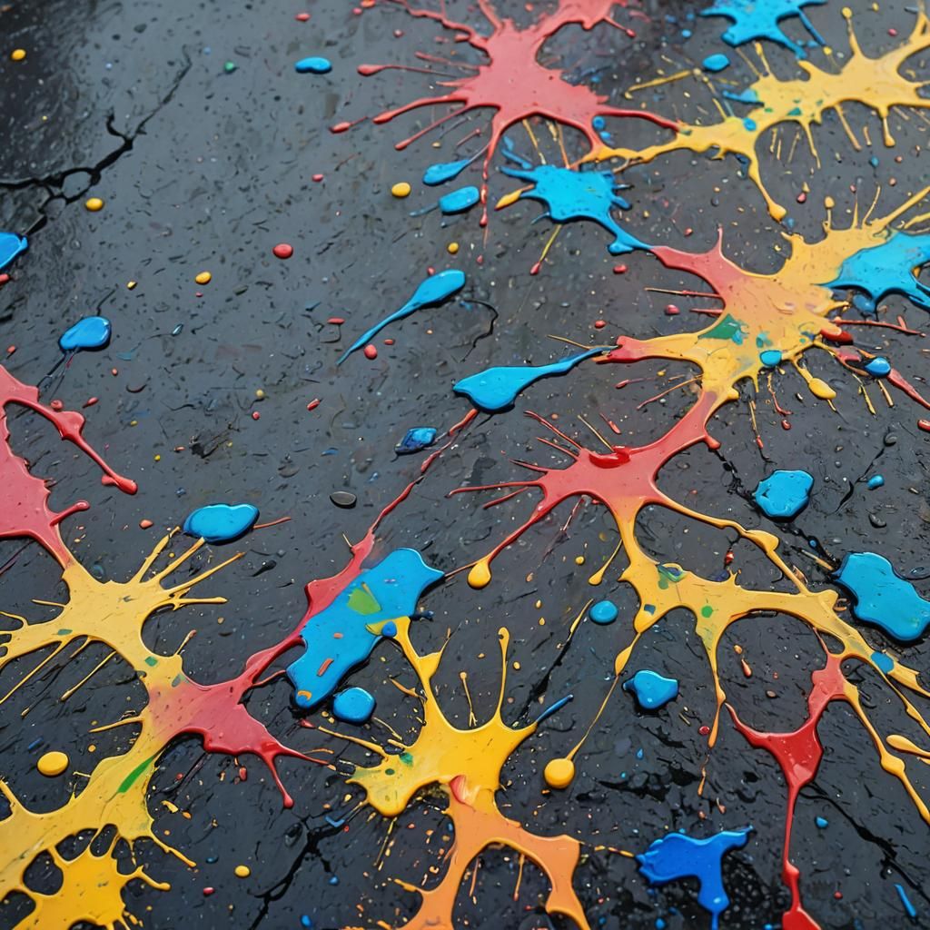 Vibrant Abstract Rainbow Art with Splashes