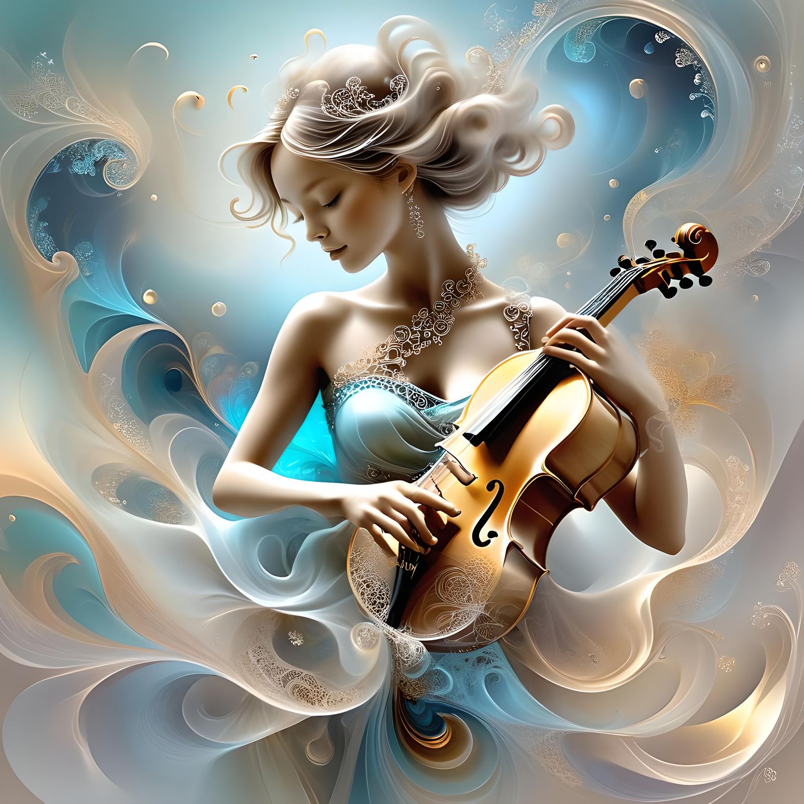 Dreamy elegant musician.