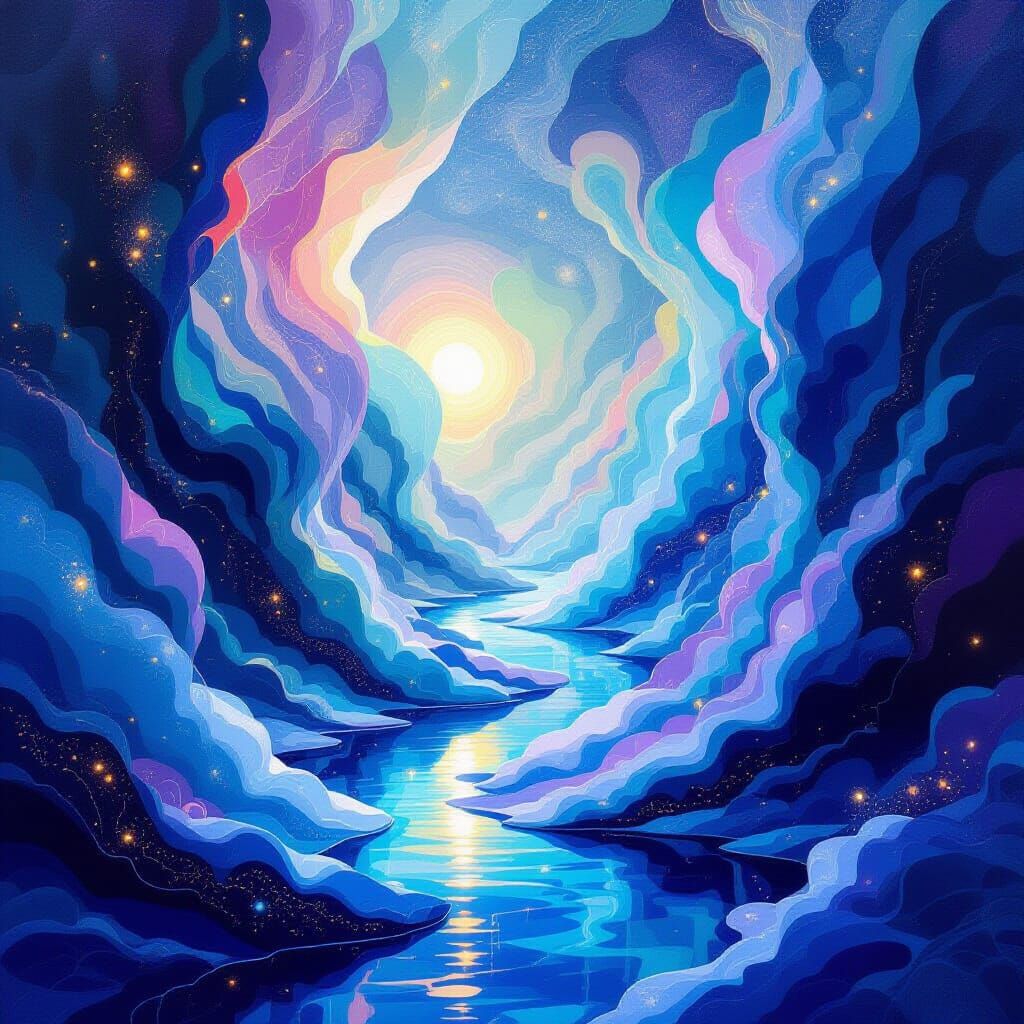 Ethereal Dreamscape with Bioluminescent Shimmer