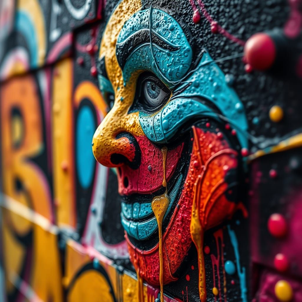 Hyperrealistic Graffiti Art with Intricate Details