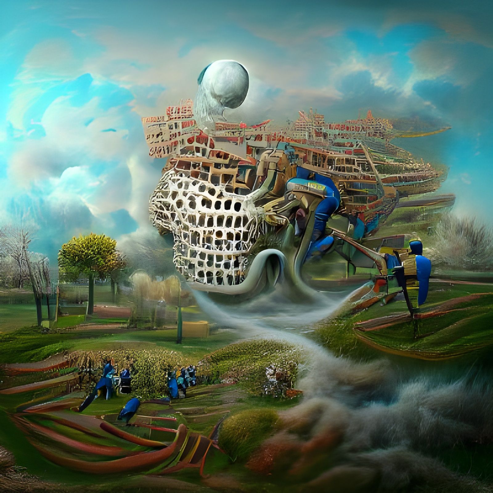 Surreal Dystopian Maze of Life and Death