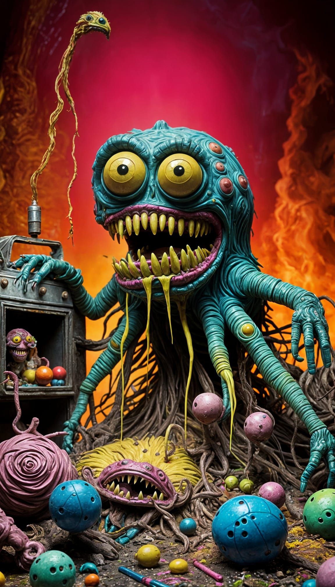 Toxic Waste Monster Diorama Creature