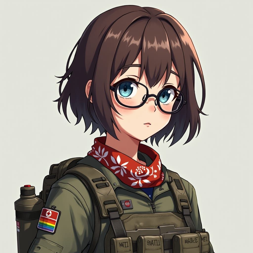 Anime Woman in M81 Camo with ALICE Gear