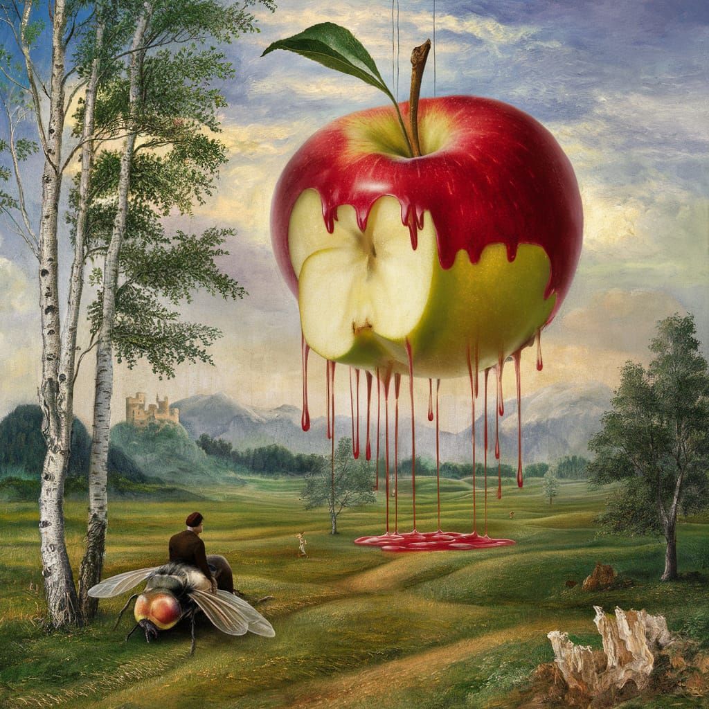 Melting Apple Landscape as Impressionist Art