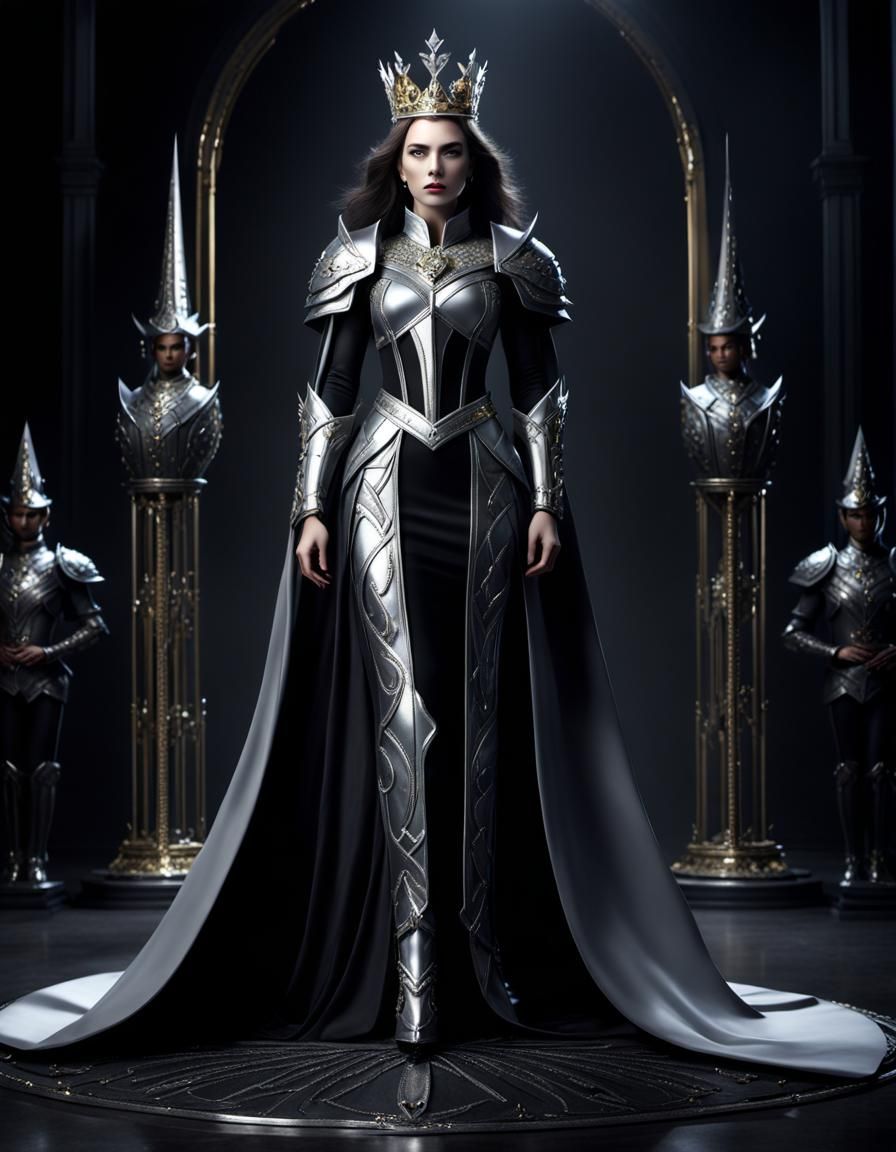 Armored Queen: 3D Rendering in Dark Fantasy Style