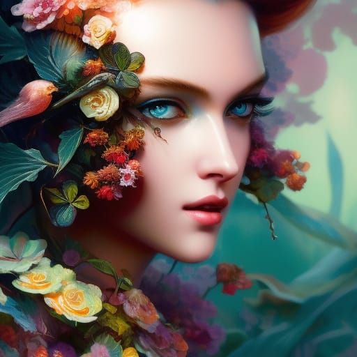 Gorgeous Woman in Rococo Restaurant, Hyperdetailed Masterpie...