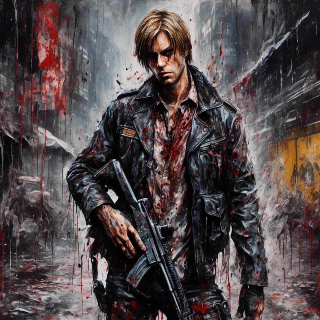 Leon Scott Kennedy in Zombie Apocalypse, Graffiti Art