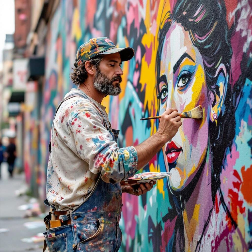 Vibrant Mural Painted with Passion