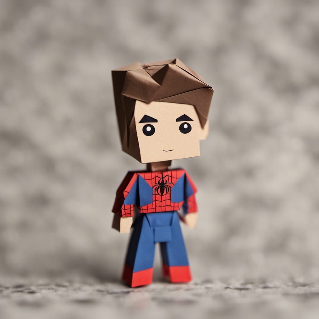 Origami Paper Peter Parker Sculpture
