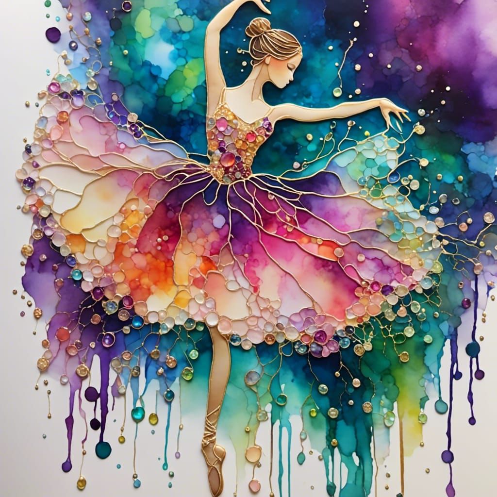 Ballerina in Alcohol Ink Style