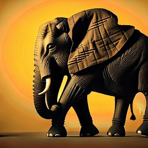 Dramatic Elephant in Atmospheric Digital Painting
