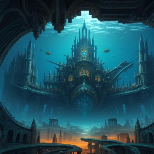 Biomechanical Atlantis: Underwater City in High Definition
