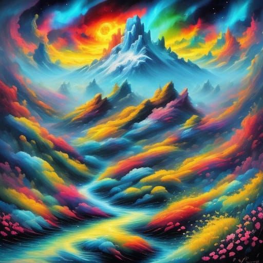 Ethereal Landscape with Swirling Vines