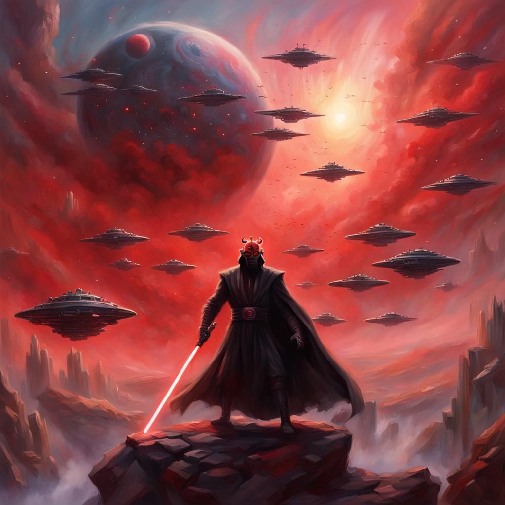 Darth Maul and Red Clones in Planetary Battle
