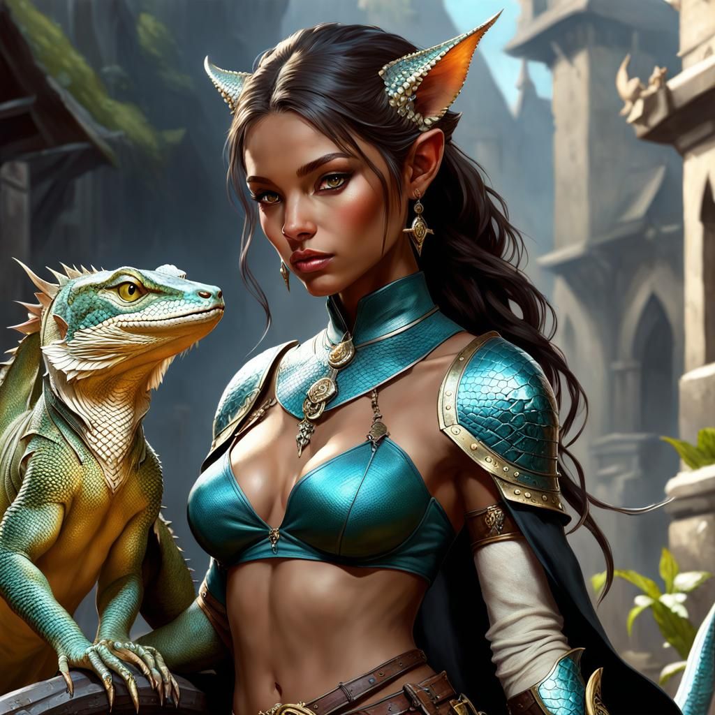 Tabaxi Woman Character Concept Art in Digital Painting