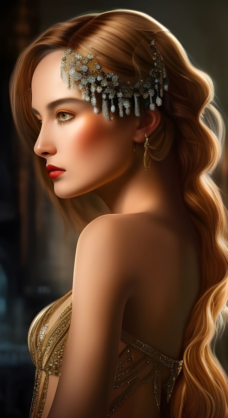 Girl in Cracked Mirror: Hyperrealistic Fantasy Portrait