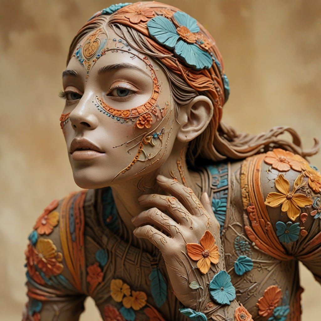 Things Made of Clay, high detailed train, bright colors, clay effect