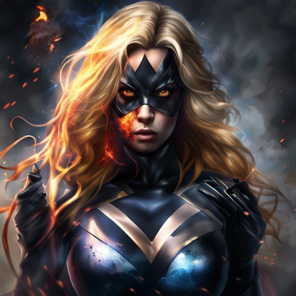 Superheroine Battles Villains in Hyperrealistic Disaster Sce...