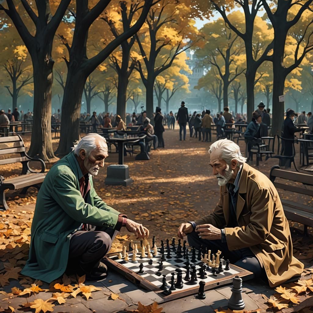 Zombie Apocalypse Chess Game in Anime Style