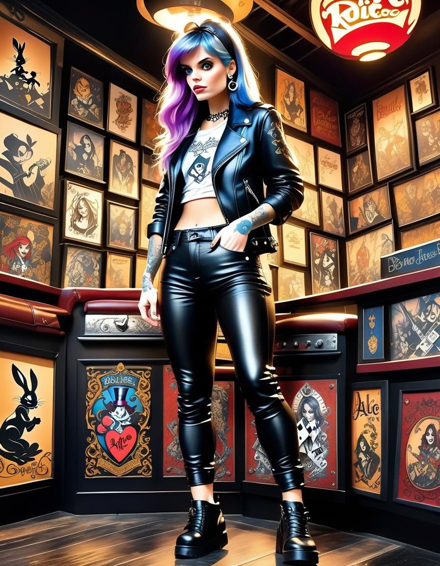 Alice as Hard Rock Girl in Leather